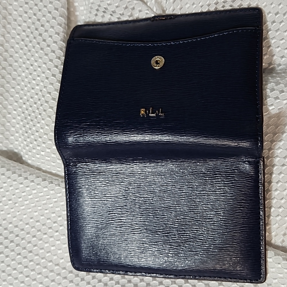 LAUREN RALPH LAUREN NAVY CARD CASE WALLET FOR WOMEN - Picture 9 of 11